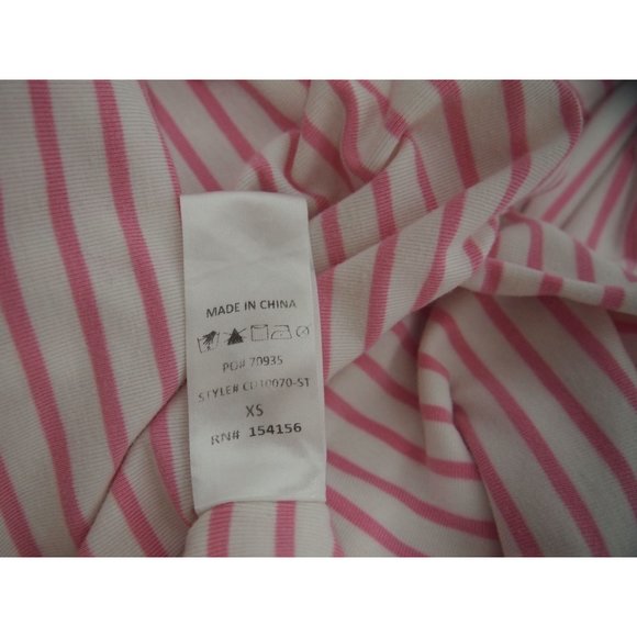 Mod Ref Womens Jaya Dress XS Long Sleeve Maxi Side Slit Knit Pink Stripe T-Shirt - Picture 6 of 7